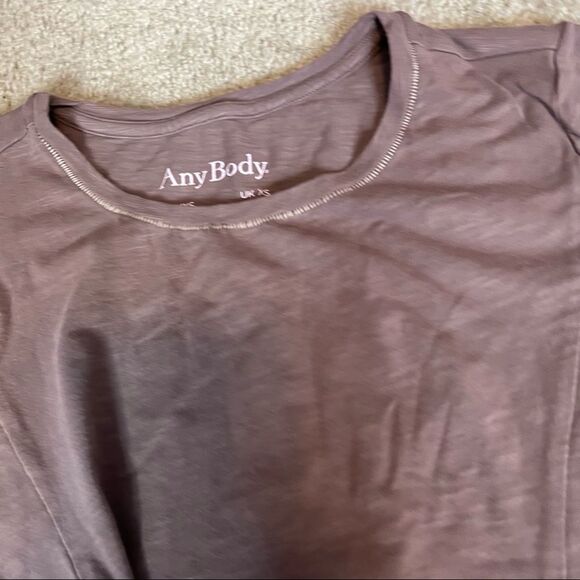 Any Body Oversized Tie front Tee Brown women's size XXS - Picture 4 of 10